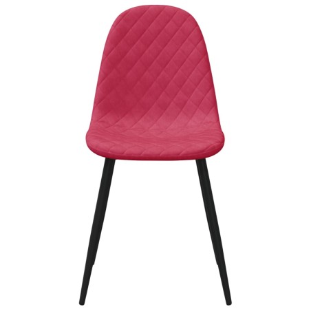 Chaises à manger lot de 6 rouge bordeaux velours