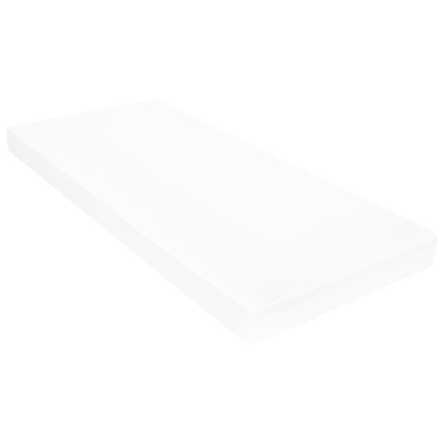 Lit de repos avec matelas 90x200 cm Blanc Bois de pin massif