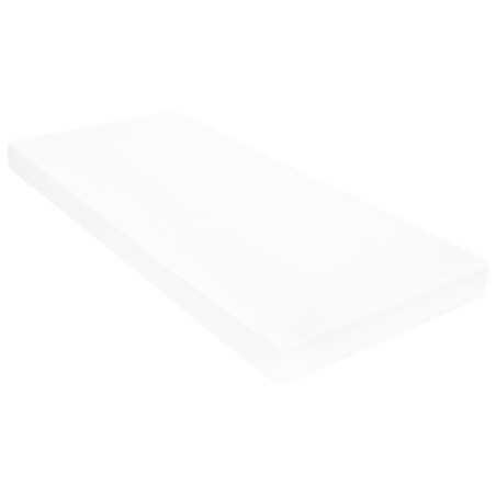 Lit de repos avec matelas 90x200 cm Blanc Bois de pin massif