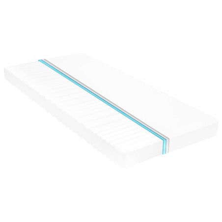 Lit de repos avec matelas 90x200 cm Blanc Bois de pin massif