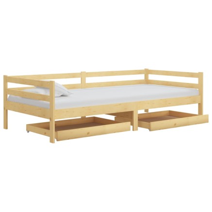 Lit de jour sans matelas avec tiroirs 90x200 cm bois pin massif 2