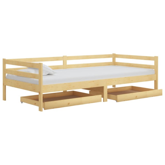 Lit de jour sans matelas avec tiroirs 90x200 cm bois pin massif