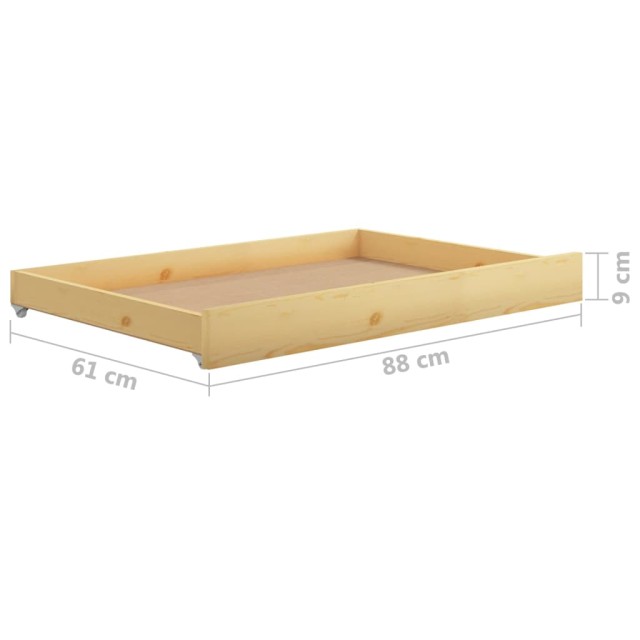 Lit de jour sans matelas avec tiroirs 90x200 cm bois pin massif