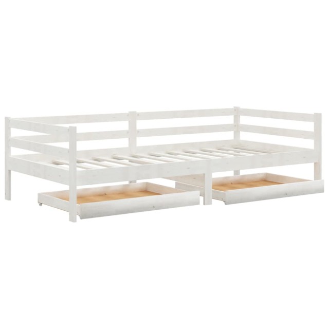 Lit de jour sans matelas avec tiroirs 90x200 cm blanc