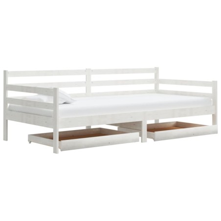 Lit de jour sans matelas avec tiroirs 90x200 cm blanc