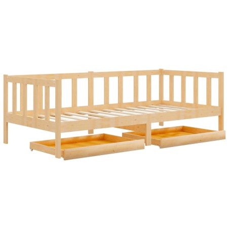 Lit de jour sans matelas avec tiroirs 90x200 cm bois pin massif