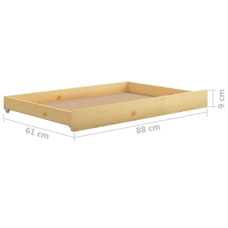 Lit de jour sans matelas avec tiroirs 90x200 cm bois pin massif