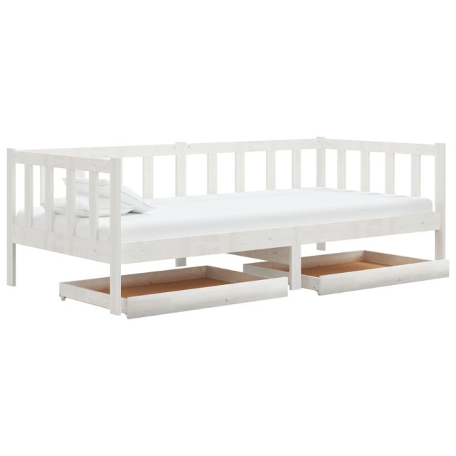 Lit de jour sans matelas avec tiroirs 90x200 cm blanc