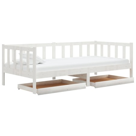 Lit de jour sans matelas avec tiroirs 90x200 cm blanc