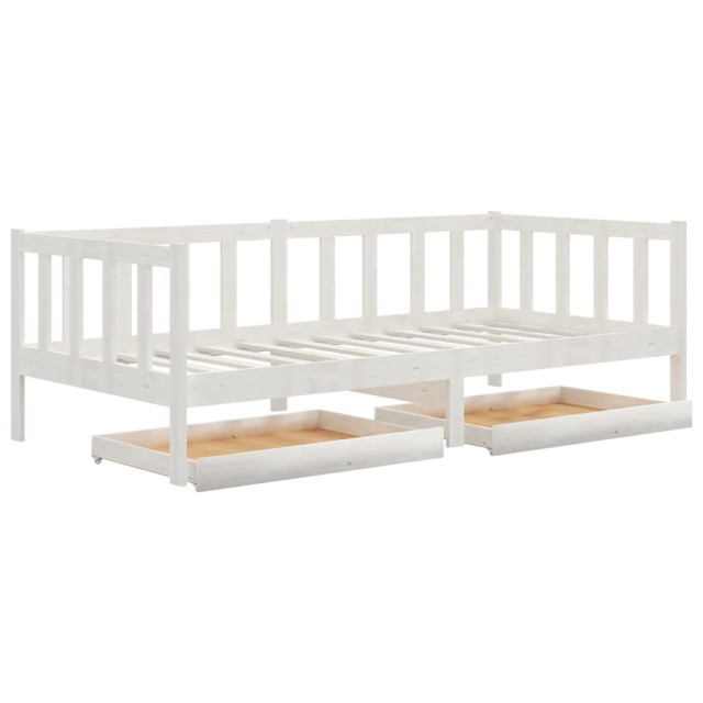 Lit de jour sans matelas avec tiroirs 90x200 cm blanc