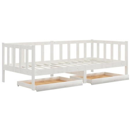 Lit de jour sans matelas avec tiroirs 90x200 cm blanc