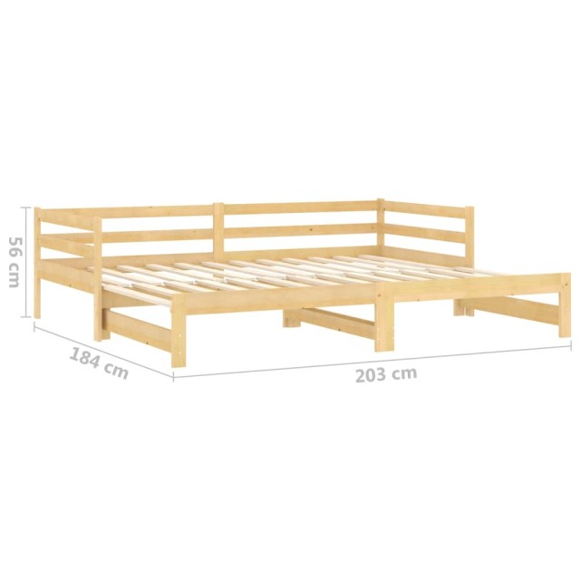Lit coulissant sans matelas 2x(90x200) cm Bois de pin massif