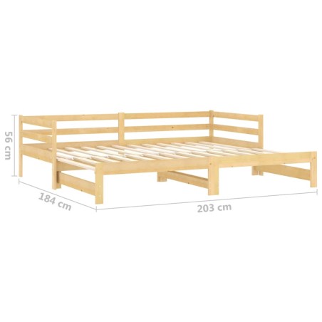 Lit coulissant sans matelas 2x(90x200) cm Bois de pin massif