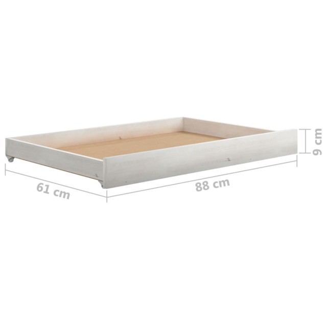 Lit coulissant sans matelas 2x(90x200) cm blanc