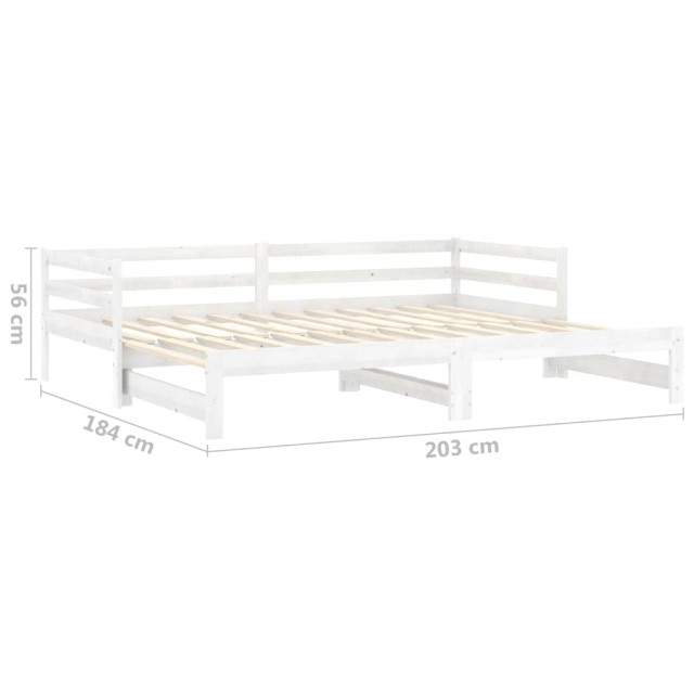 Lit coulissant sans matelas 2x(90x200) cm blanc