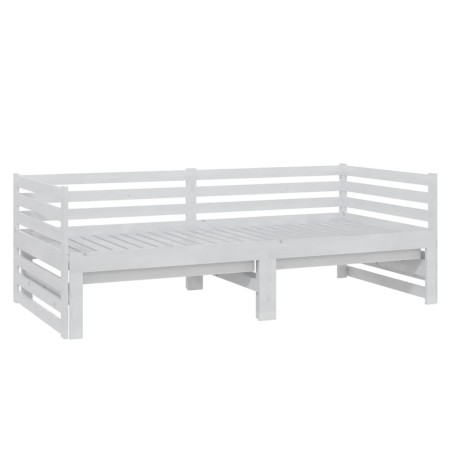 Lit coulissant sans matelas 2x(90x200) cm blanc