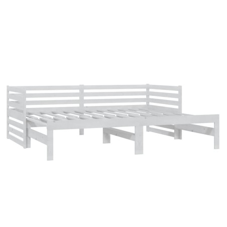 Lit coulissant sans matelas 2x(90x200) cm blanc