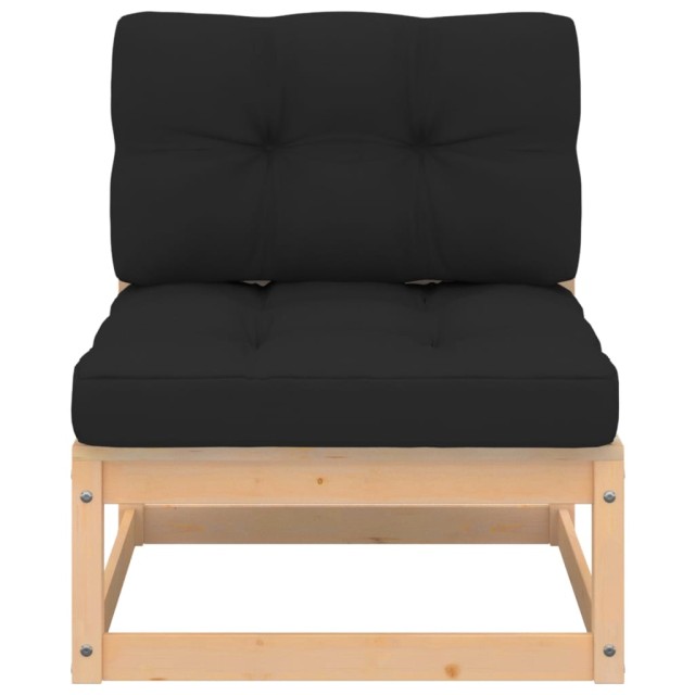 Salon de jardin 4 pcs avec coussins Bois de pin massif