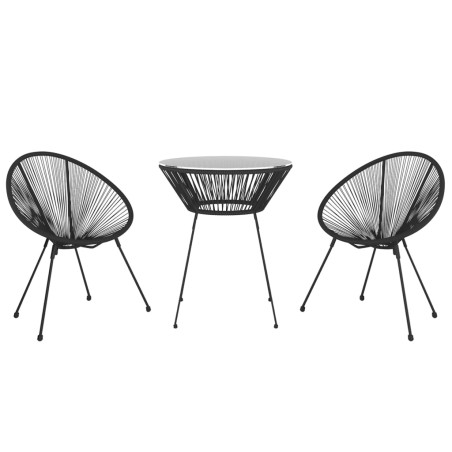 Ensemble à manger de jardin 3 pcs Noir