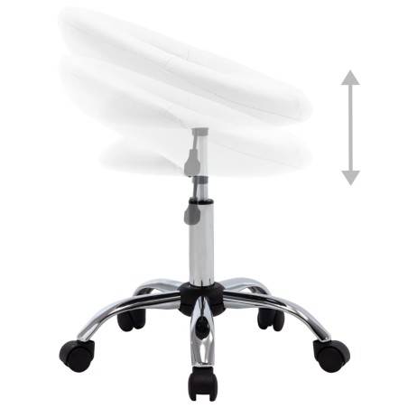 Chaise pivotante à manger Blanc Similicuir