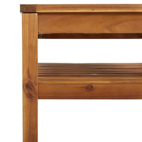 Salon de jardin 6 pcs avec coussin crème Bois d'acacia solide