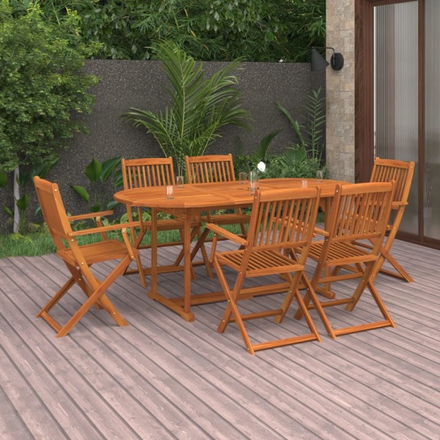 Ensemble à manger de jardin 7 pcs bois massif d'acacia