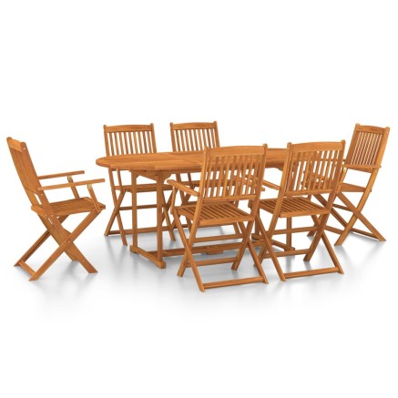 Ensemble à manger de jardin 7 pcs bois massif d'acacia 2