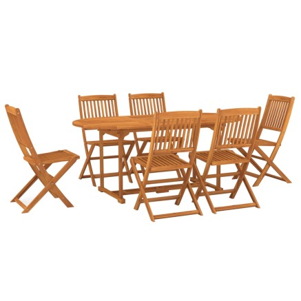 Ensemble à manger de jardin 7 pcs bois massif d'acacia 2