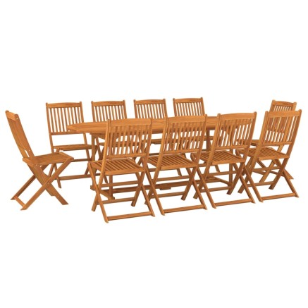 Ensemble à manger de jardin 11 pcs 220x90x75 cm bois d'acacia 2