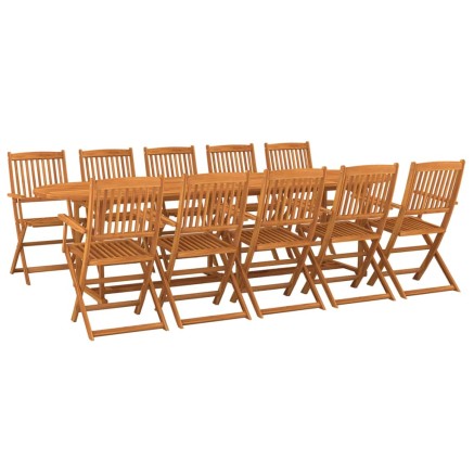 Ensemble à manger de jardin 11 pcs 280x90x75 cm bois d'acacia 2