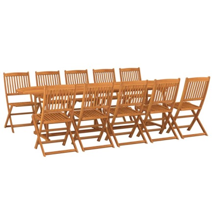 Ensemble à manger de jardin 11 pcs 280x90x75 cm bois d'acacia 2