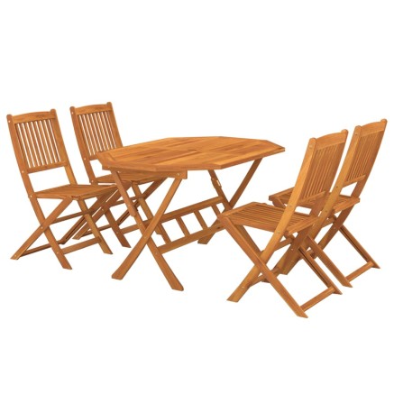 Ensemble à manger de jardin 5 pcs Bois d'acacia solide 2