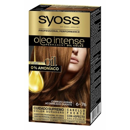 Tinte Permanente Syoss Olio Intense Sin amoniaco Nº 6.76 Cobrizo amba