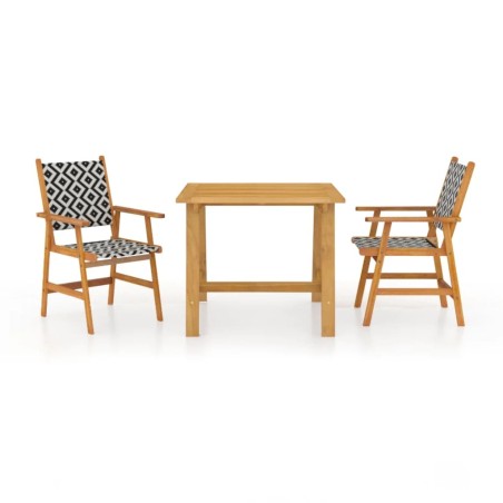 Ensemble à manger de jardin 3 pcs Bois d'acacia solide