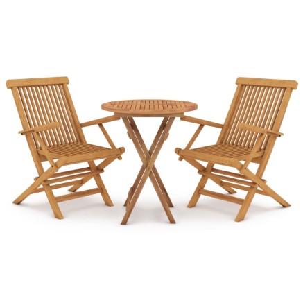 Ensemble à manger de jardin 3 pcs Bois de teck massif 2