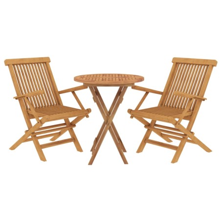 Ensemble à manger de jardin 3 pcs Bois de teck massif