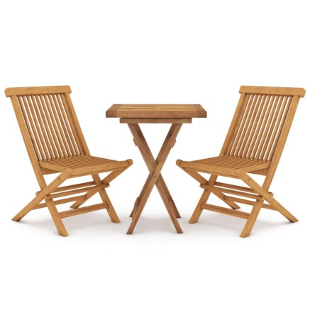 Ensemble à manger de jardin 3 pcs Bois de teck massif 2