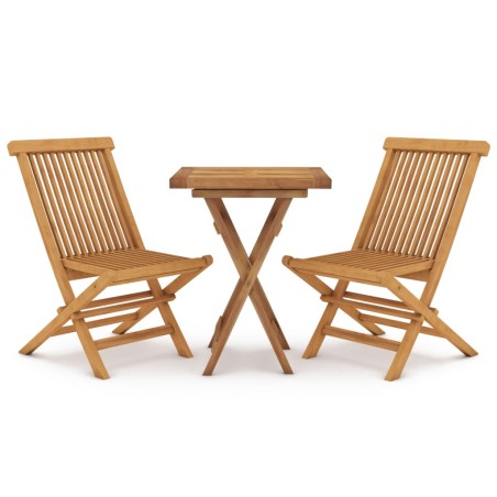 Ensemble à manger de jardin 3 pcs Bois de teck massif