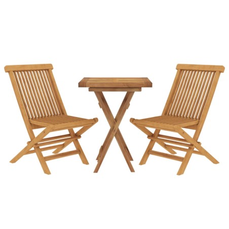 Ensemble à manger de jardin 3 pcs Bois de teck massif