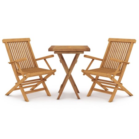 Ensemble à manger de jardin 3 pcs Bois de teck massif