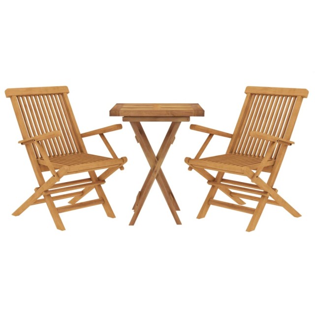 Ensemble à manger de jardin 3 pcs Bois de teck massif