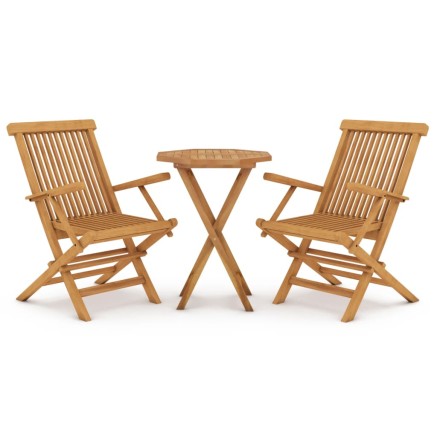Ensemble à manger de jardin 3 pcs Bois de teck massif 2