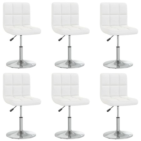 Chaises à manger lot de 6 blanc similicuir