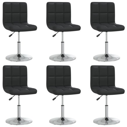 Chaises à manger lot de 6 noir similicuir