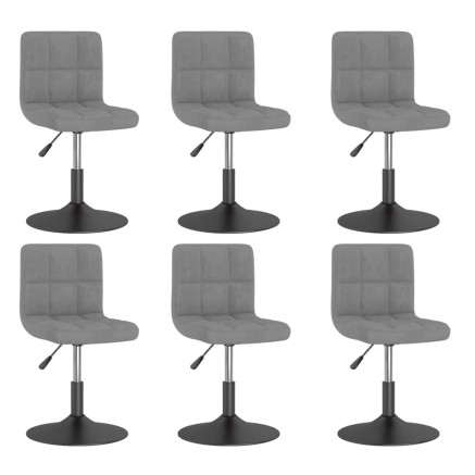 Chaises pivotantes à manger lot de 6 gris clair velours