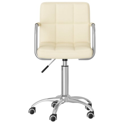 Chaise pivotante de salle à manger Crème Tissu 2