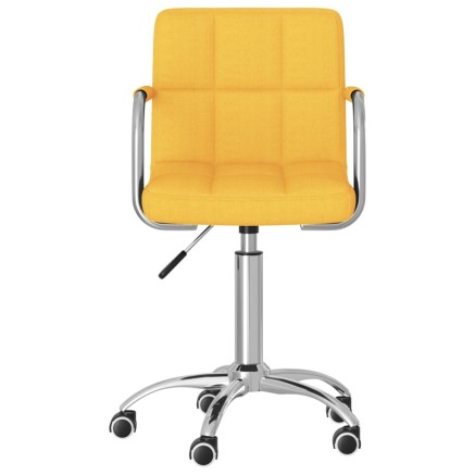 Chaise pivotante de salle à manger Jaune moutarde Tissu 2