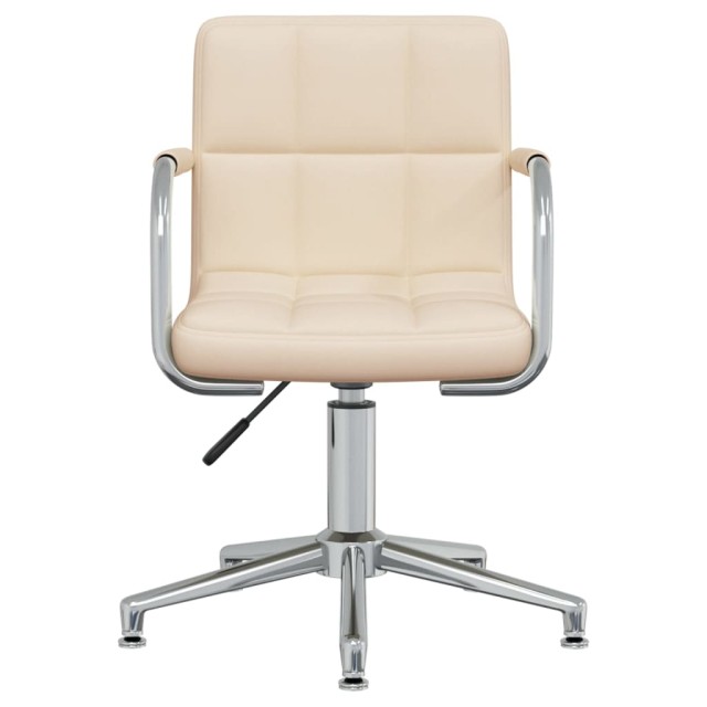 Chaise pivotante de salle à manger Crème Tissu