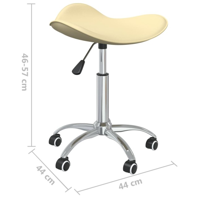 Chaise pivotante de salle à manger Crème Similicuir