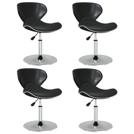 Chaises à manger lot de 4 noir similicuir